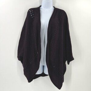 Lane Bryant Cardigan 22/24 Purple Cocoon Sweater Open Front‎ Dolman Sleeve Knit